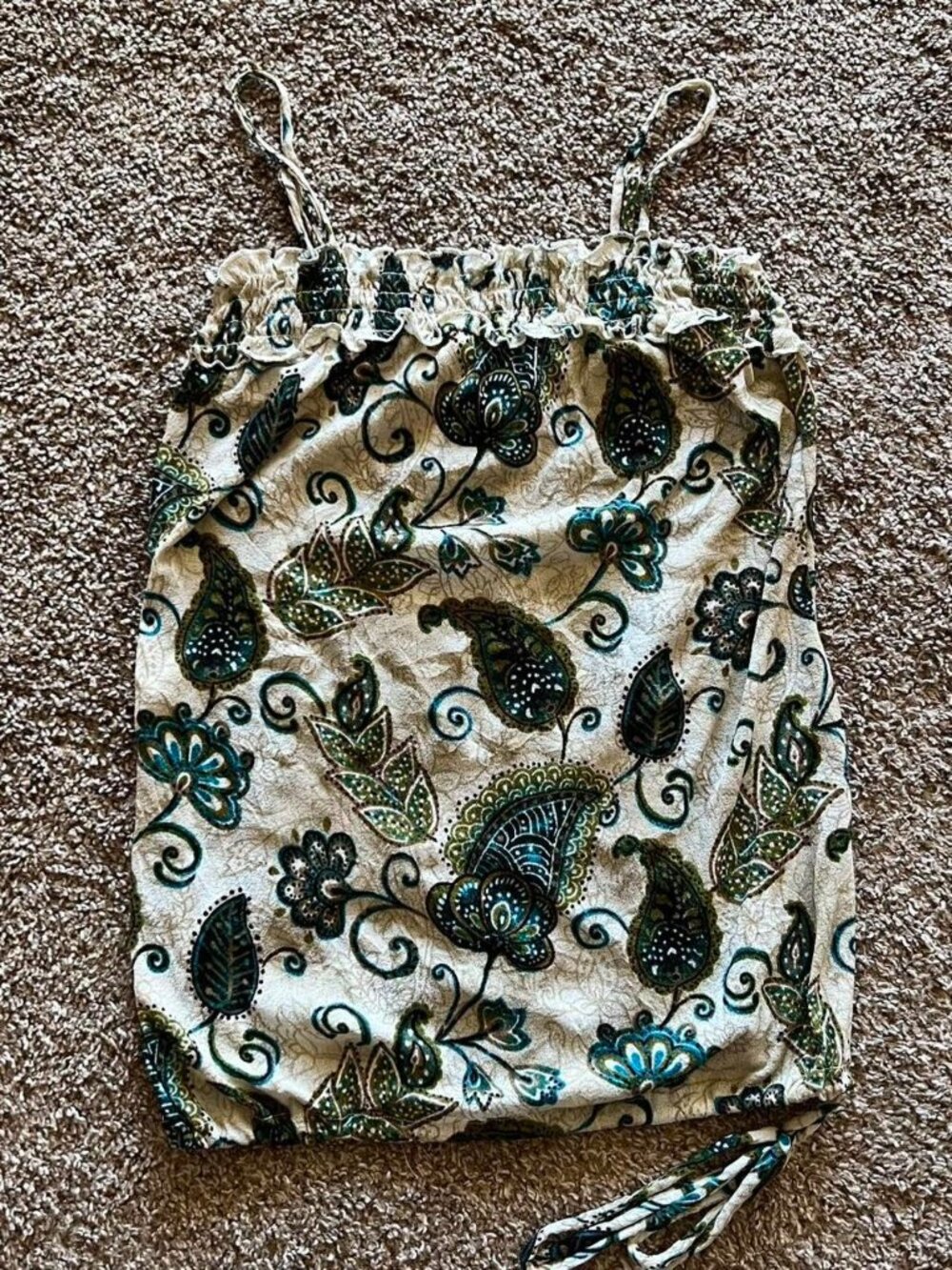 Maurices Y2K Blue and Cream Paisley Tank - Size L